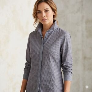 RW&CO. Long Sleeve Button Down Shirt Wirh Tiny Roses Size XL